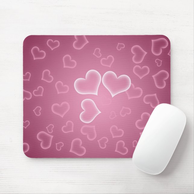 Pattern Of Hearts, Pink Hearts, Hearts Pattern Mouse Pad (With Mouse)
