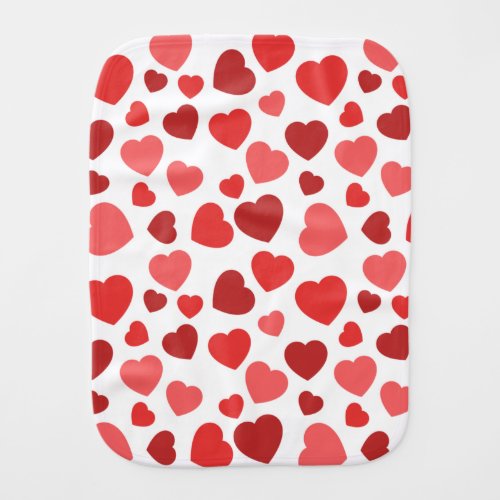 Pattern Of Hearts Red Hearts Hearts Pattern Baby Burp Cloth