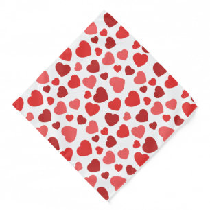 Pattern Of Hearts, Red Hearts, Hearts Pattern Bandana