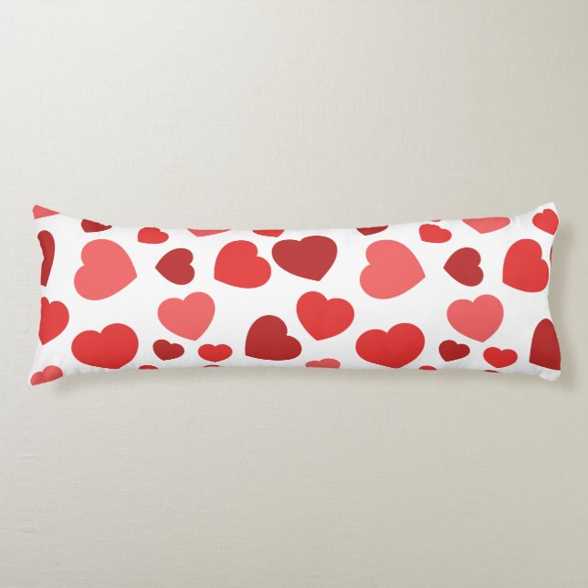 Pattern Of Hearts, Red Hearts, Hearts Pattern Body Pillow (Front)