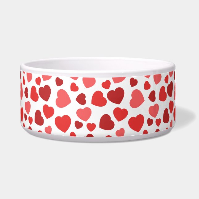Pattern Of Hearts, Red Hearts, Hearts Pattern Bowl (Front)