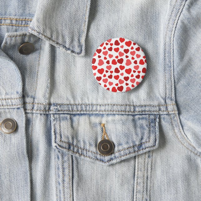 Pattern Of Hearts, Red Hearts, Hearts Pattern Button (In Situ)