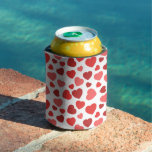 Pattern Of Hearts, Red Hearts, Hearts Pattern Can Cooler