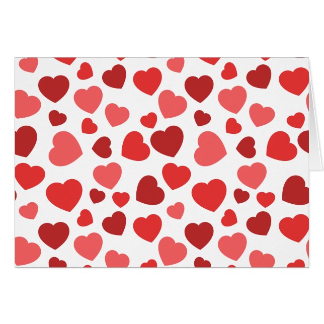 Pattern Of Hearts, Red Hearts, Hearts Pattern Cards (Front Horizontal)