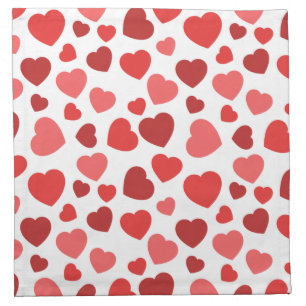 Pattern Of Hearts, Red Hearts, Hearts Pattern Cloth Napkin