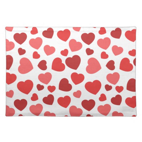 Pattern Of Hearts Red Hearts Hearts Pattern Cloth Placemat