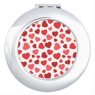 Pattern Of Hearts, Red Hearts, Hearts Pattern Compact Mirror