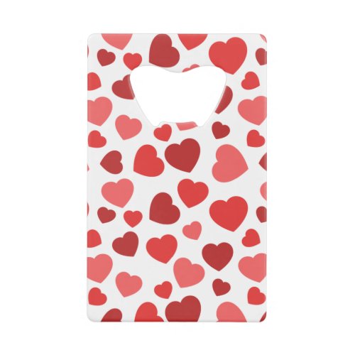 Pattern Of Hearts Red Hearts Hearts Pattern Credit Card Bottle Opener