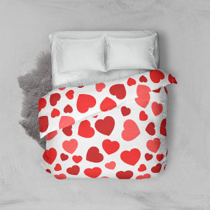 Pattern Of Hearts, Red Hearts, Hearts Pattern Duvet Cover