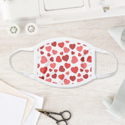 Pattern Of Hearts Red Hearts Hearts Pattern Face Mask