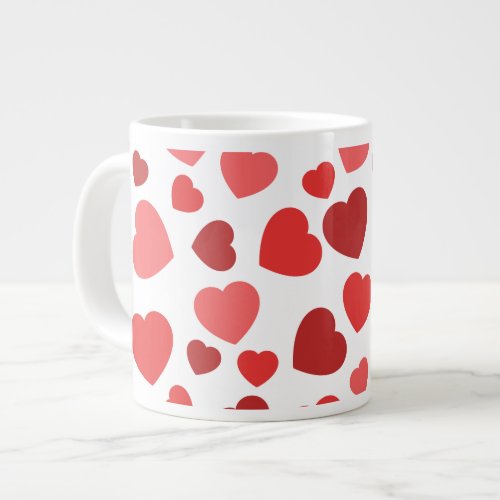 Pattern Of Hearts Red Hearts Hearts Pattern Giant Coffee Mug
