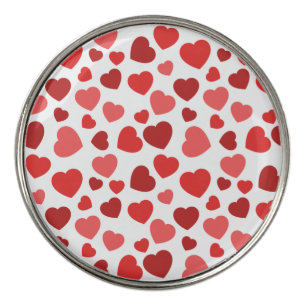 Pattern Of Hearts, Red Hearts, Hearts Pattern Golf Ball Marker