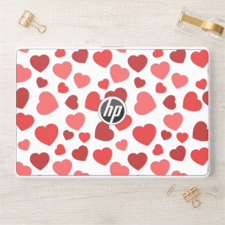 Pattern Of Hearts, Red Hearts, Hearts Pattern HP Laptop Skin