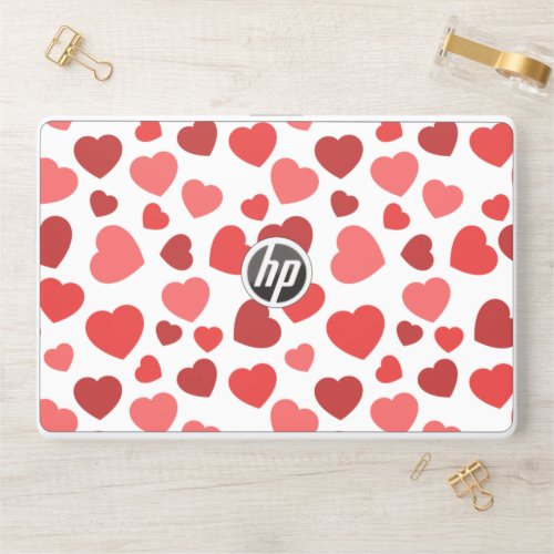 Pattern Of Hearts Red Hearts Hearts Pattern HP Laptop Skin