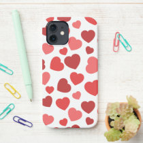 Pattern Of Hearts, Red Hearts, Hearts Pattern iPhone 12 Case