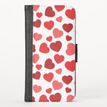 Pattern Of Hearts, Red Hearts, Hearts Pattern iPhone X Wallet Case