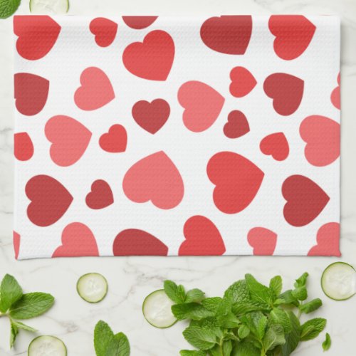Pattern Of Hearts Red Hearts Hearts Pattern Kitchen Towel