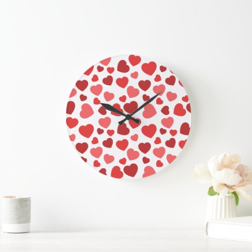 Pattern Of Hearts Red Hearts Hearts Pattern Large Clock