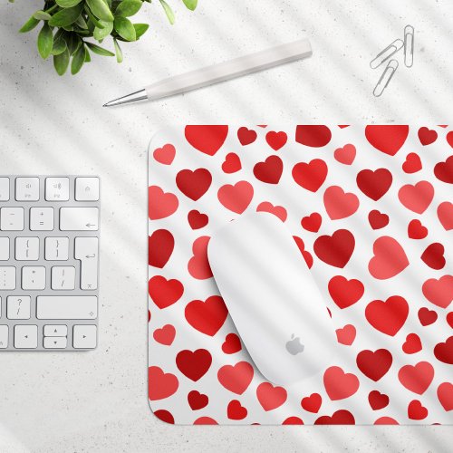 Pattern Of Hearts Red Hearts Hearts Pattern Mouse Pad