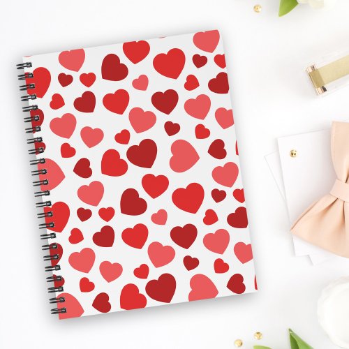 Pattern Of Hearts Red Hearts Hearts Pattern Notebook