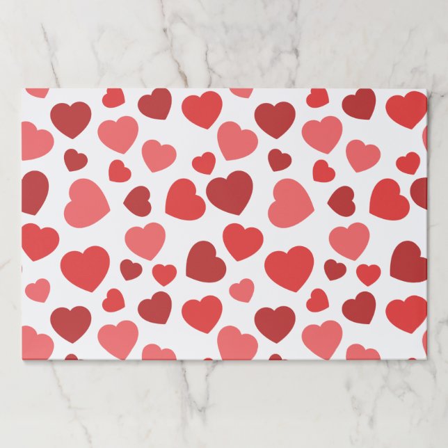 Pattern Of Hearts, Red Hearts, Hearts Pattern Paper Pad (Front)