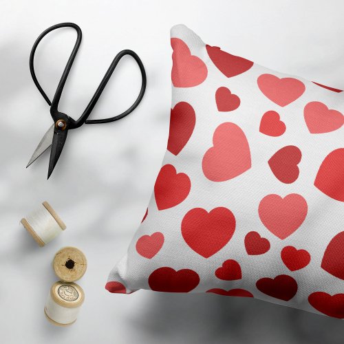Pattern Of Hearts Red Hearts Hearts Pattern Pillow Case