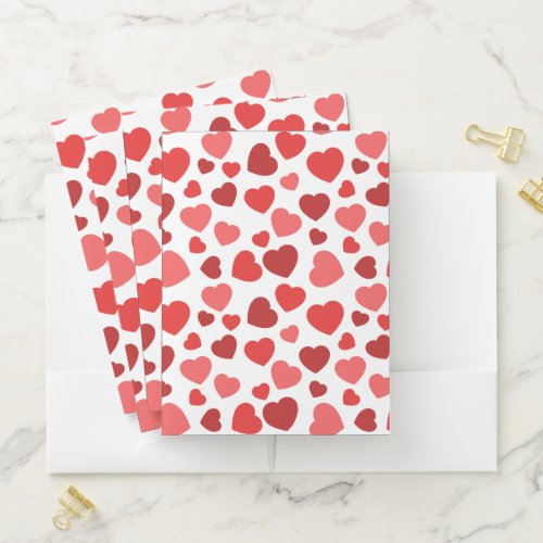 Pattern Of Hearts Red Hearts Hearts Pattern Pocket Folder