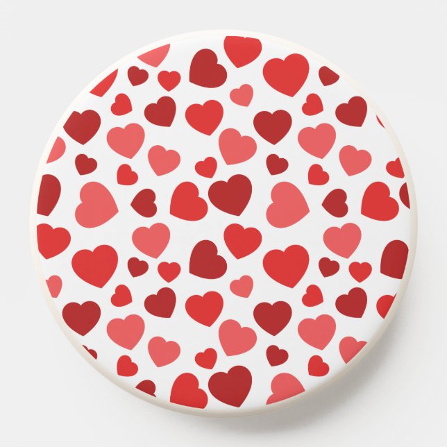 Pattern Of Hearts, Red Hearts, Hearts Pattern PopSocket (Popsocket)