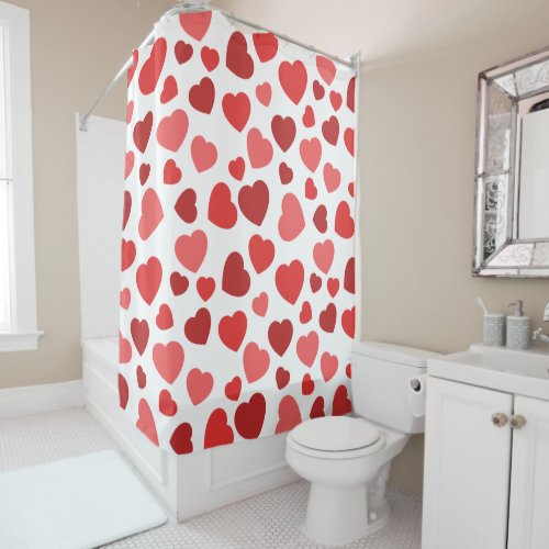 Pattern Of Hearts Red Hearts Hearts Pattern Shower Curtain