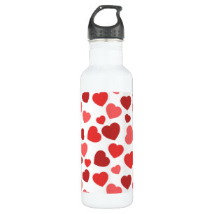 Pattern Of Hearts, Red Hearts, Hearts Pattern Stainless Steel Water Bottle