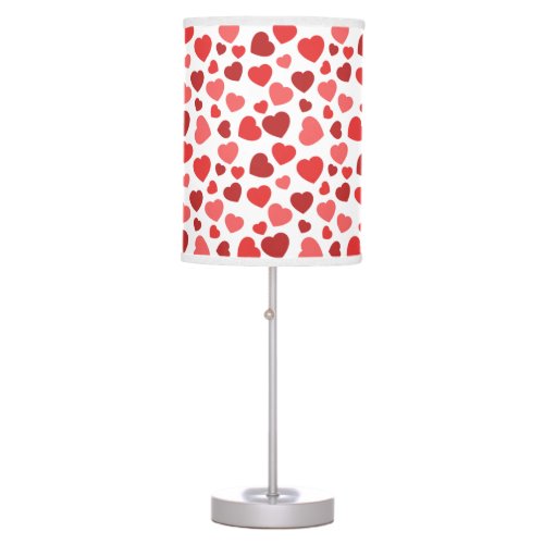 Pattern Of Hearts Red Hearts Hearts Pattern Table Lamp