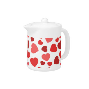 Pattern Of Hearts, Red Hearts, Hearts Pattern Teapot