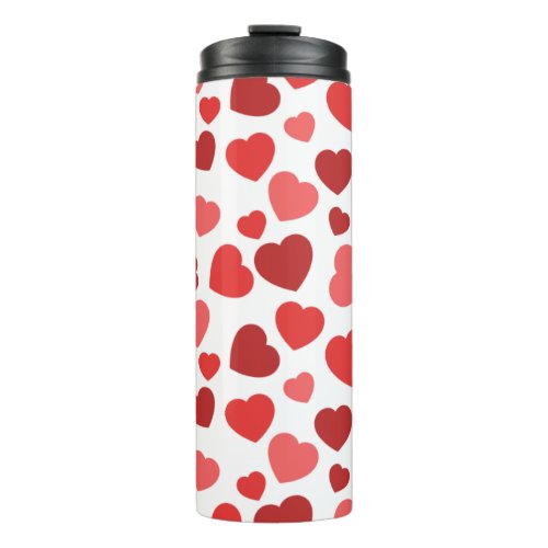 Pattern Of Hearts Red Hearts Hearts Pattern Thermal Tumbler