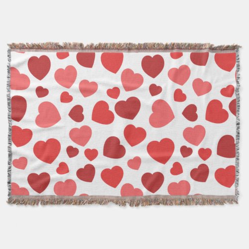 Pattern Of Hearts Red Hearts Hearts Pattern Throw Blanket