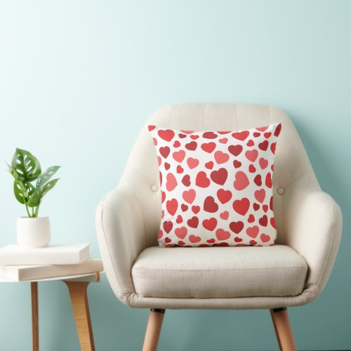 Pattern Of Hearts Red Hearts Hearts Pattern Throw Pillow