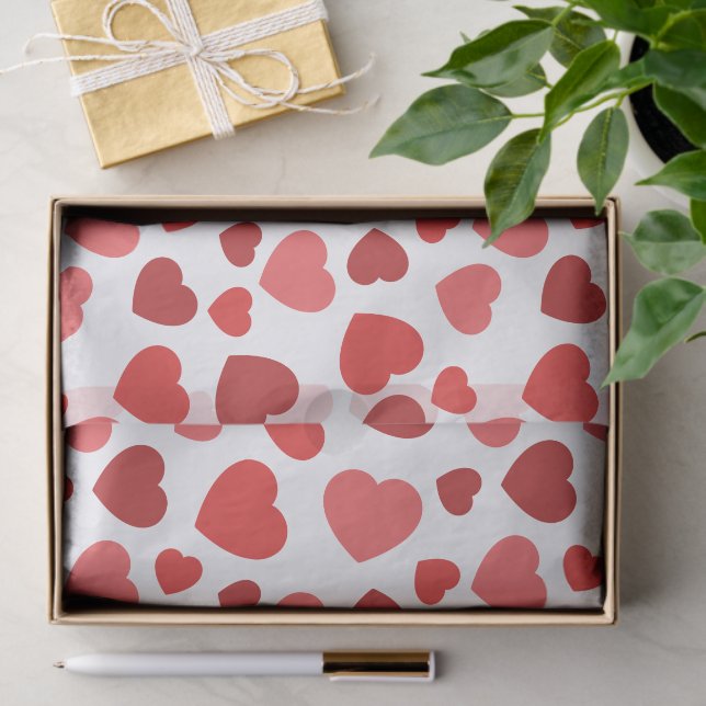Pattern Of Hearts, Red Hearts, Hearts Pattern Tissue Paper (Gift)