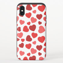 Pattern Of Hearts, Red Hearts, Hearts Pattern iPhone X Slider Case