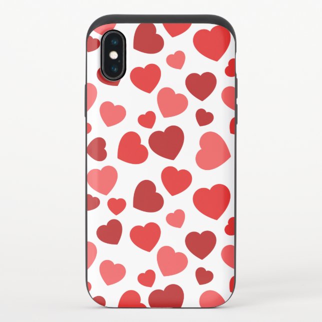 Pattern Of Hearts, Red Hearts, Hearts Pattern Uncommon iPhone Case (Back)