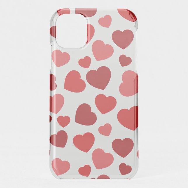 Pattern Of Hearts, Red Hearts, Hearts Pattern Uncommon iPhone Case (Back)