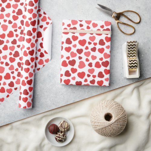 Pattern Of Hearts Red Hearts Hearts Pattern Wrapping Paper
