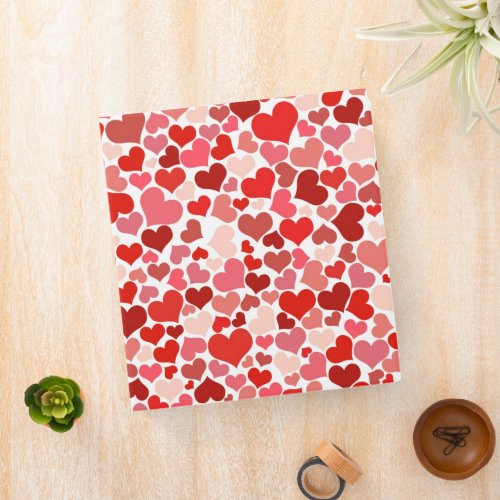 Pattern Of Hearts Red Hearts Love 3 Ring Binder