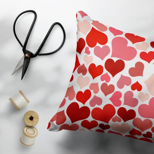 Pattern Of Hearts Red Hearts Love Accent Pillow