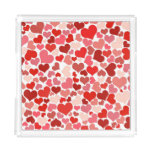 Pattern Of Hearts, Red Hearts, Love Acrylic Tray