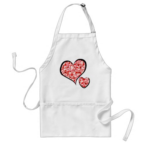 Pattern Of Hearts Red Hearts Love Adult Apron