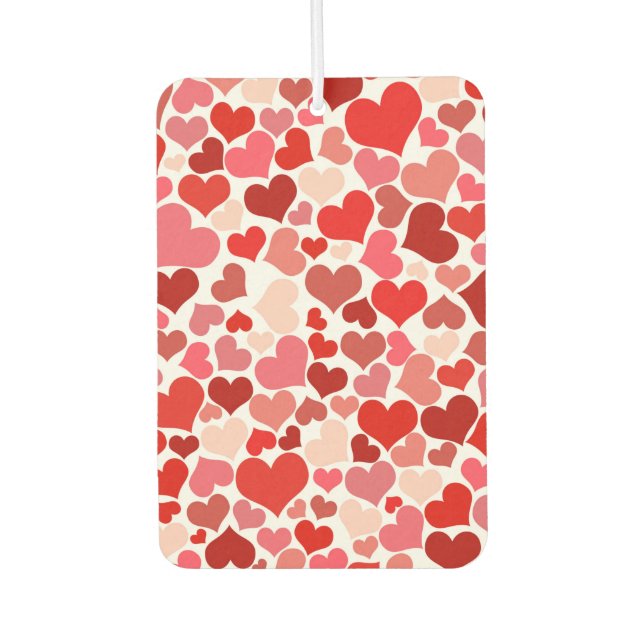 Pattern Of Hearts, Red Hearts, Love Air Freshener (Front)