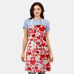 Pattern Of Hearts, Red Hearts, Love Apron