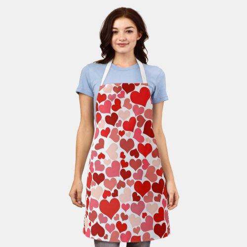 Pattern Of Hearts Red Hearts Love Apron