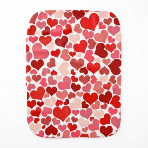 Pattern Of Hearts, Red Hearts, Love Baby Burp Cloth
