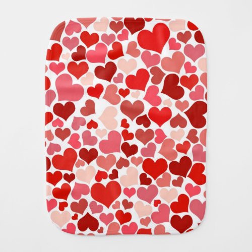 Pattern Of Hearts Red Hearts Love Baby Burp Cloth