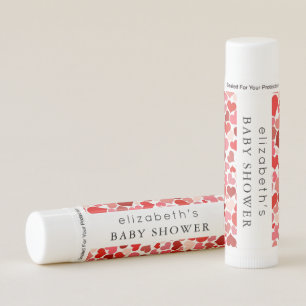 Pattern Of Hearts, Red Hearts, Love, Baby Shower Lip Balm